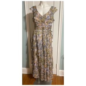 Summer flower ruffle long dress